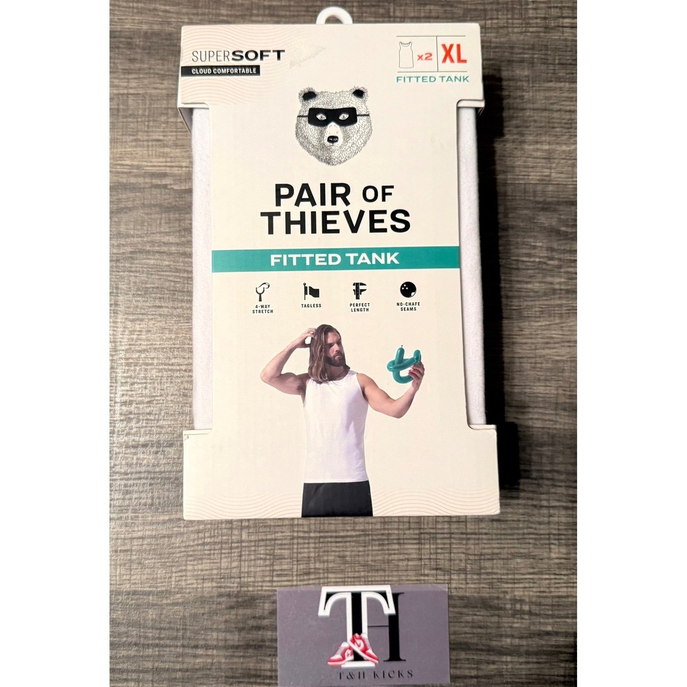 Pair of Thieves SuperSoft White Fitted Tank Top 2 Pack Mens XL Undershirts New